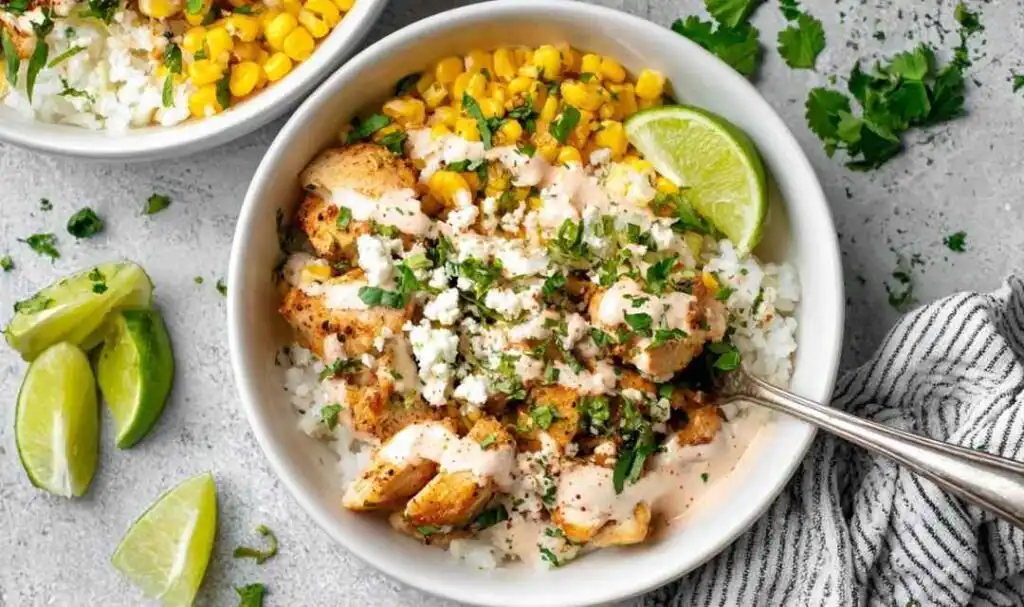 chicken corn rice bowls preparation steps