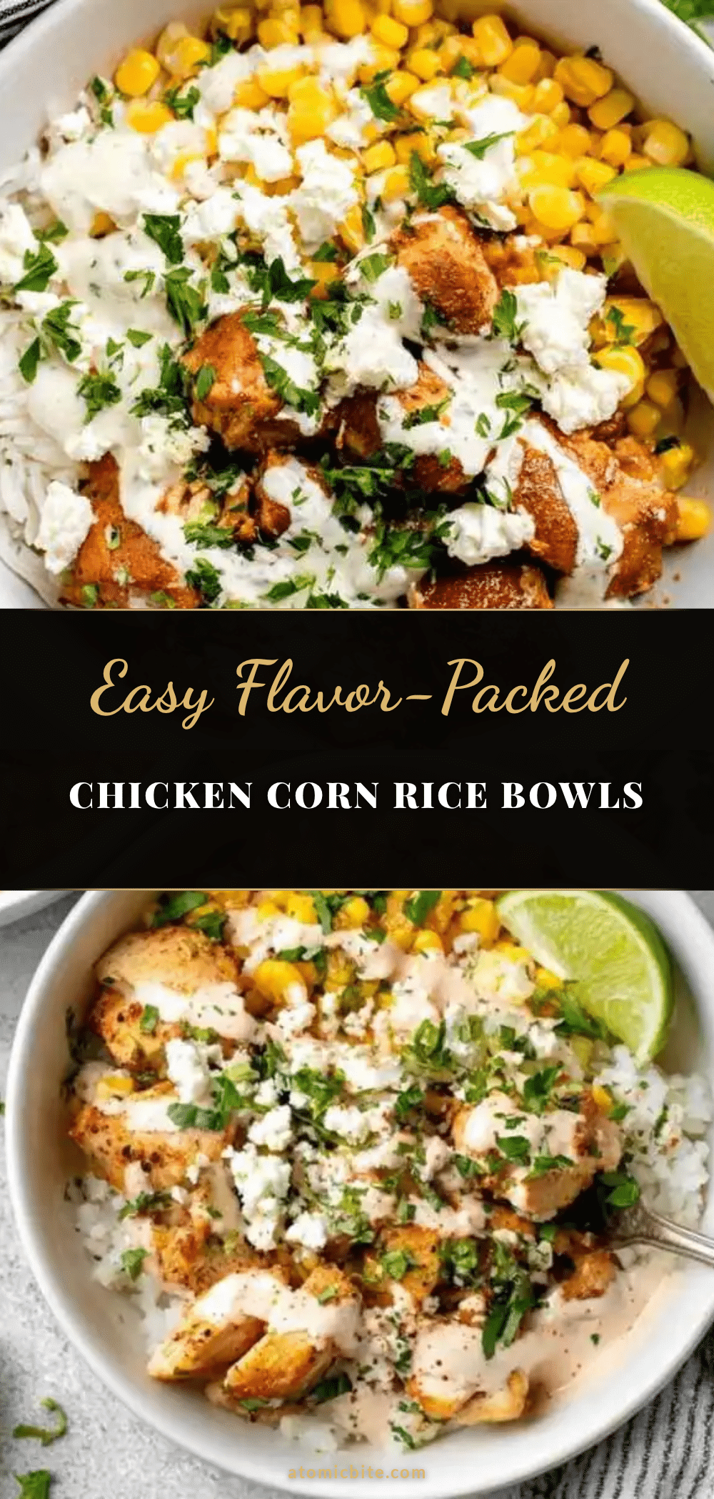 chicken corn rice bowls recipe