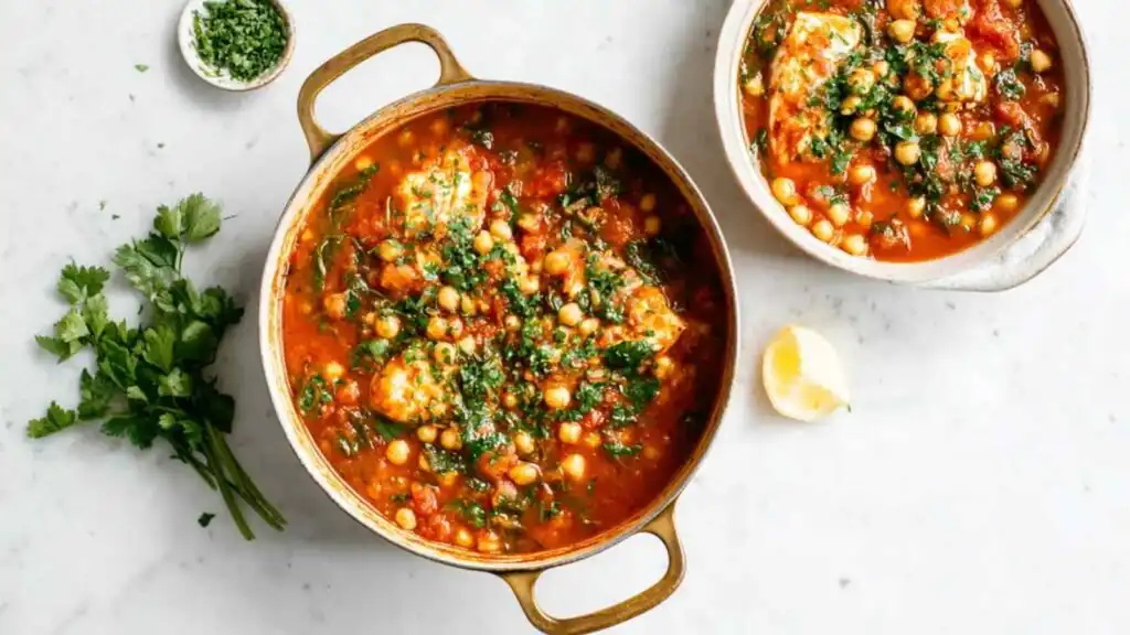cod and chickpea stew preparation steps