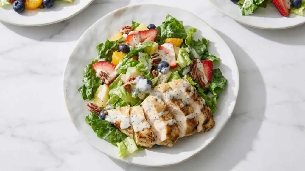 creamy copycat Panera strawberry poppyseed chicken salad preparation steps