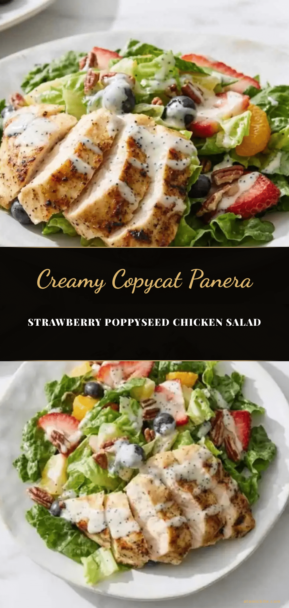 creamy copycat Panera strawberry poppyseed chicken salad recipe