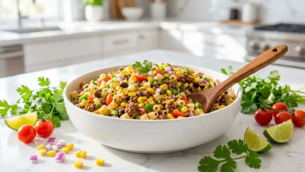 creamy cowboy pasta salad - featured image