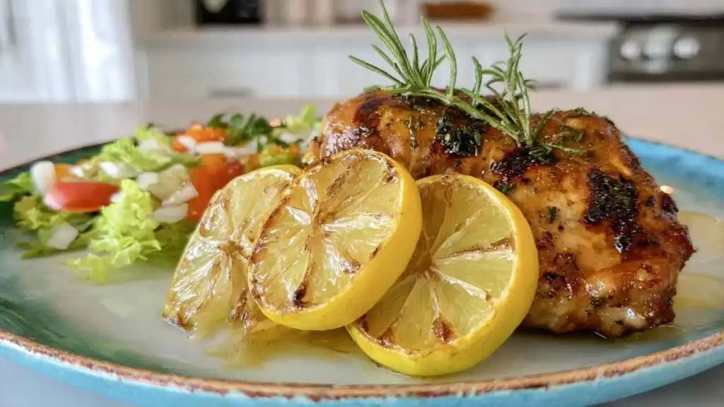 crispy grilled lemon-garlic chicken thighs preparation steps