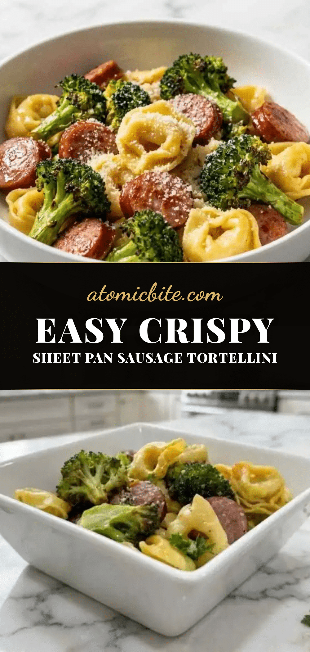 crispy sheet pan sausage tortellini recipe