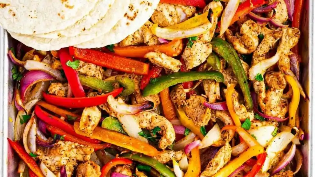 easy crispy sheet pan chicken fajitas preparation steps