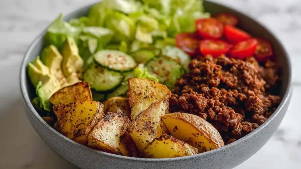 healthy high protein burger bowls preparation steps