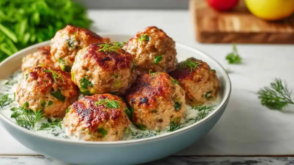 healthy high protein greek turkey meatballs preparation steps