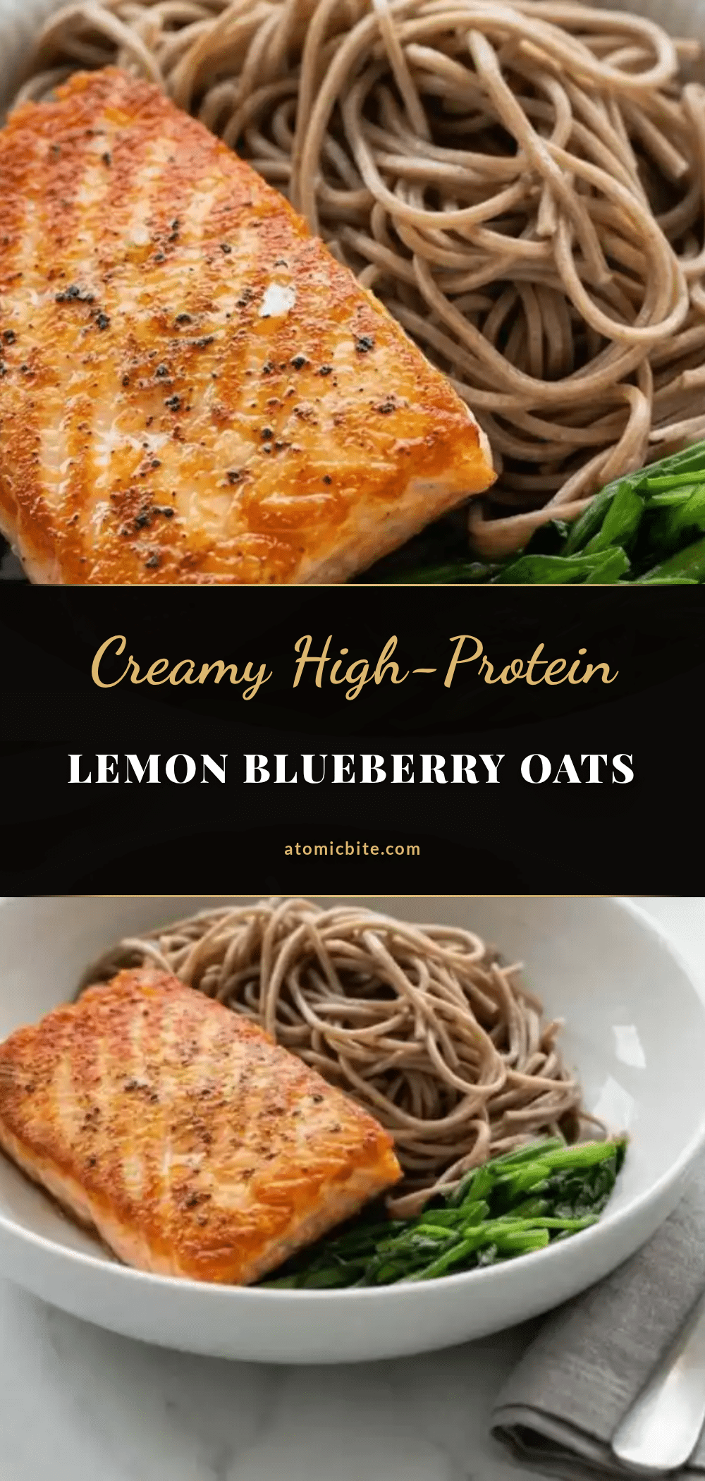 Healthy High-Protein Lemon Blueberry Overnight Oats recipe