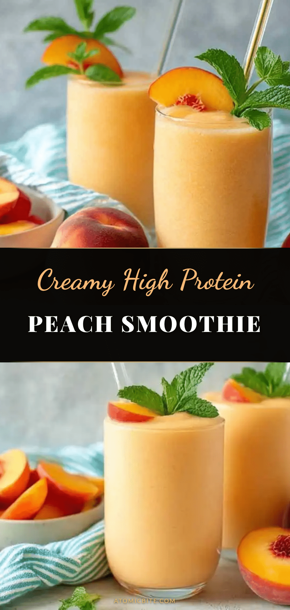 healthy high protein peach smoothie recipe