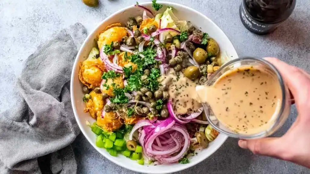 healthy high protein smashed potato salad preparation steps