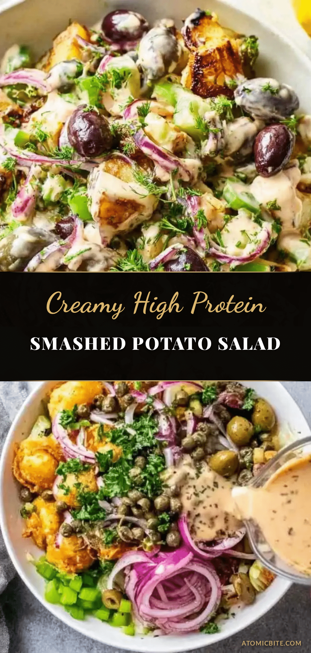 healthy high protein smashed potato salad recipe