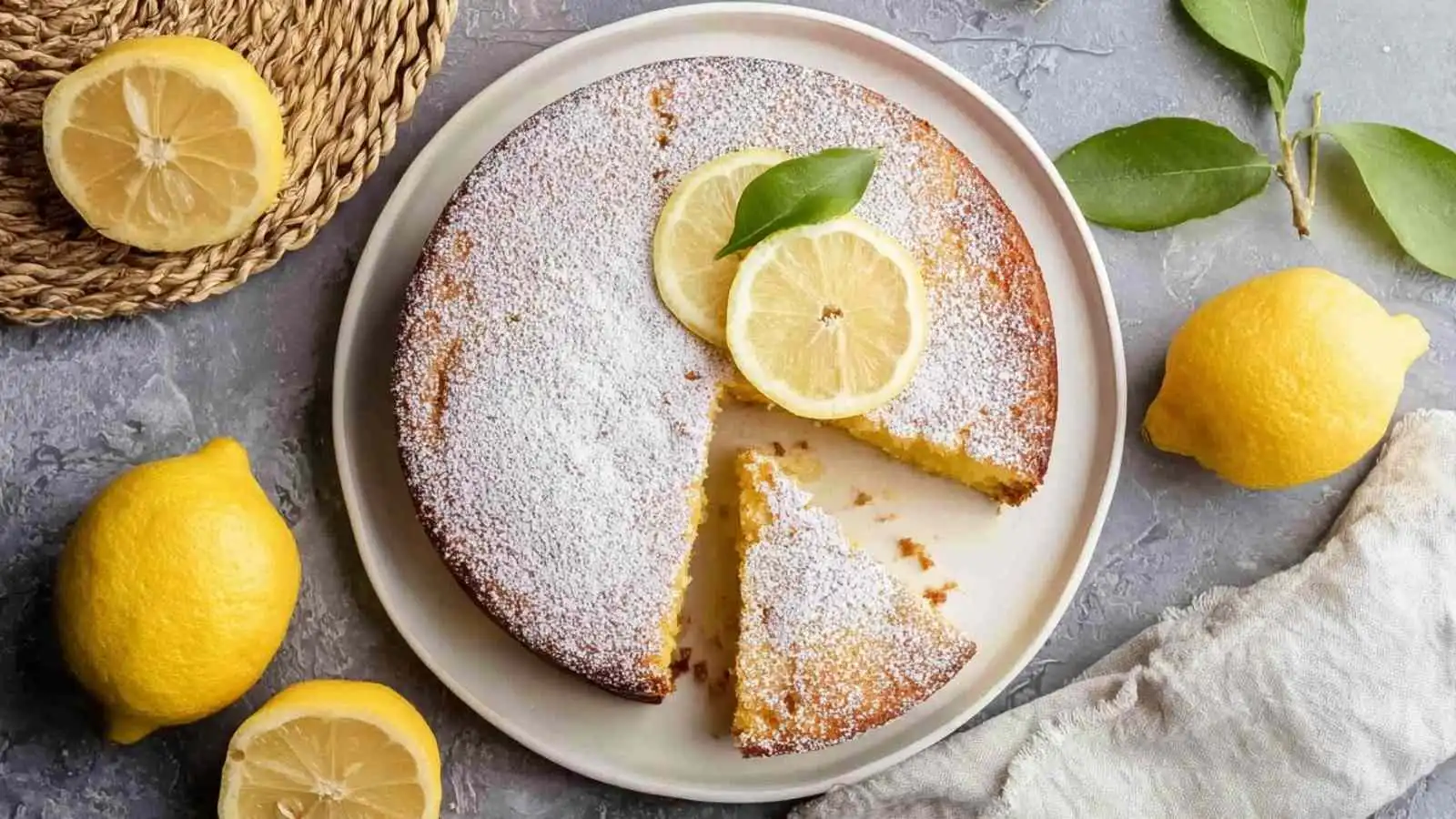 high protein lemon ricotta cake - featured image