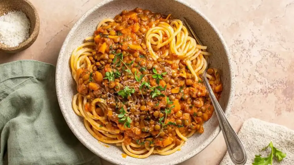 lentil bolognese - featured image
