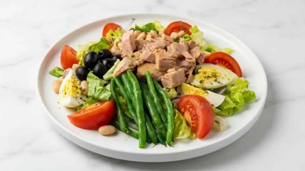 nicoise-style tuna salad preparation steps