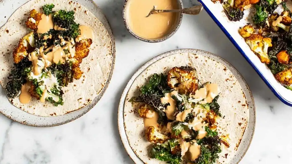 smoky crispy cauliflower wraps preparation steps