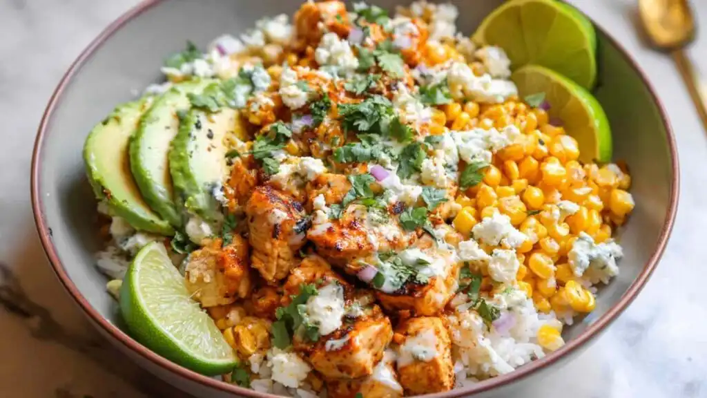 street corn chicken rice bowls preparation steps