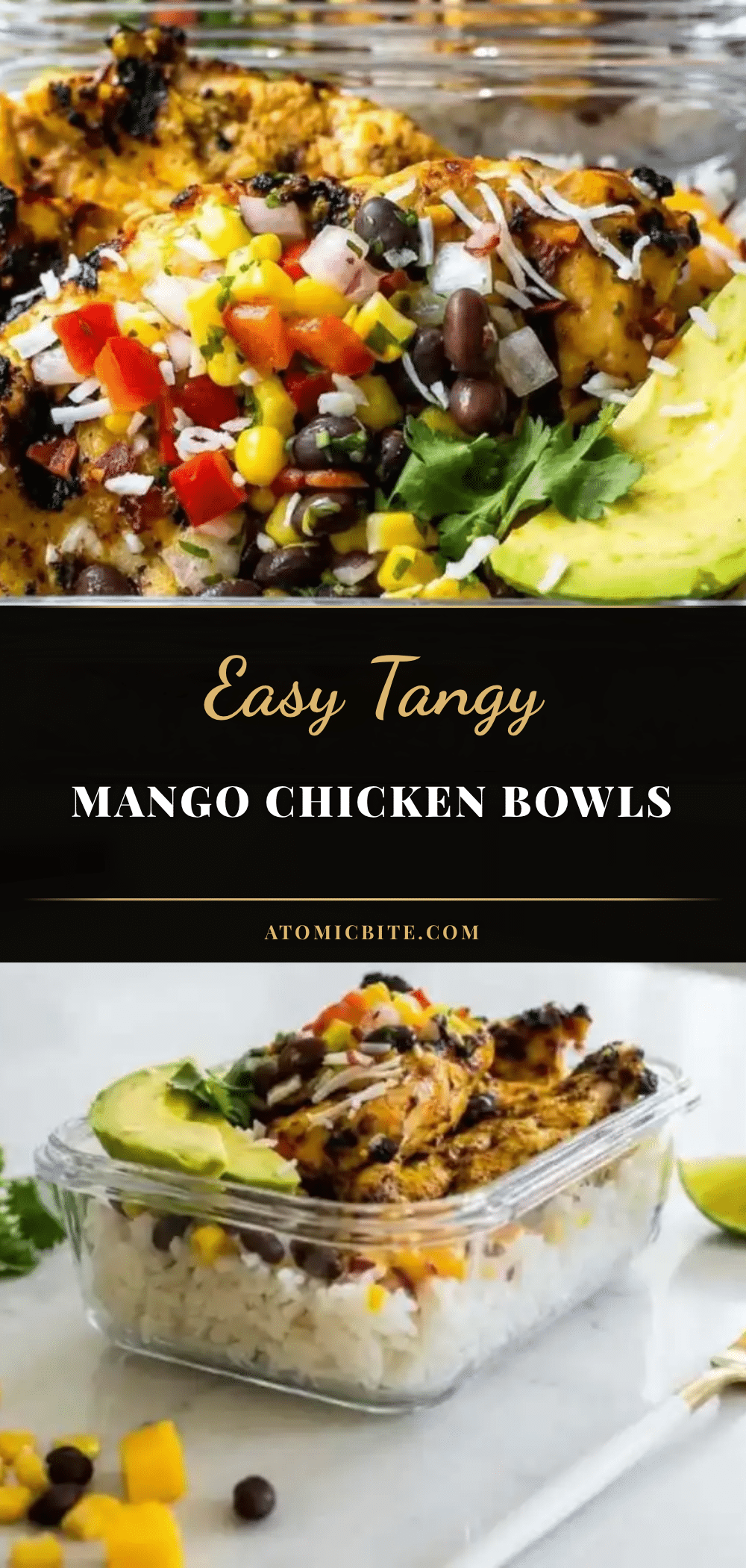 tangy mango chicken meal prep bowls recipe